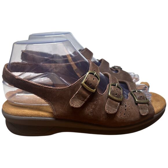 SAS Tri II Women's 7 Brown Suede Sandal Tripad Comfort Adjustable Shoe Strappy - Picture 6 of 12